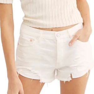 Free people white denim shorts - good vibrations